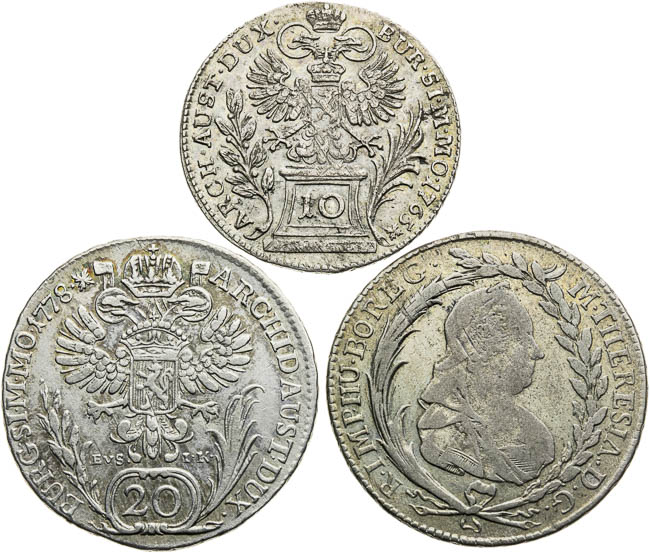 Lot of silver coins (3 pcs) - back
