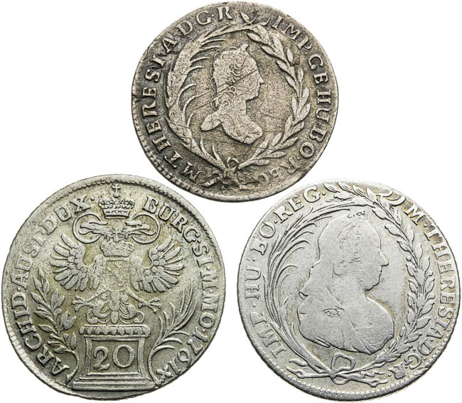 Lot of silver coins (3 pcs) - front