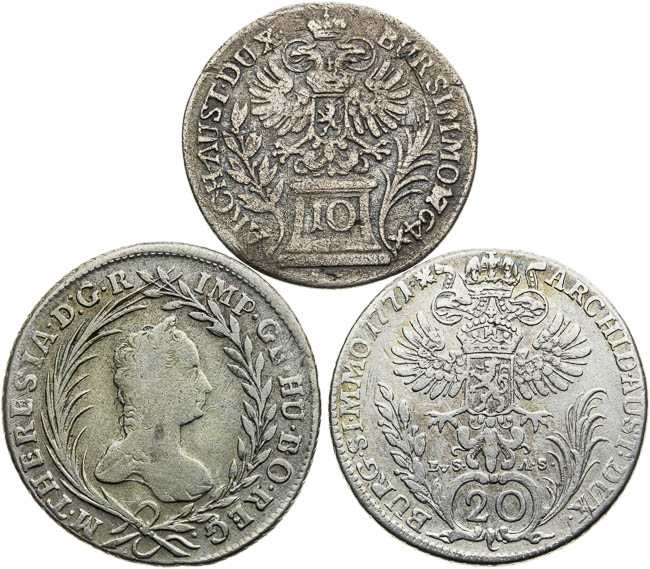 Lot of silver coins (3 pcs) - back