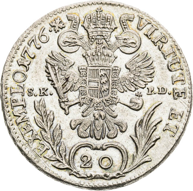 20 Grajciar 1776 - reverz