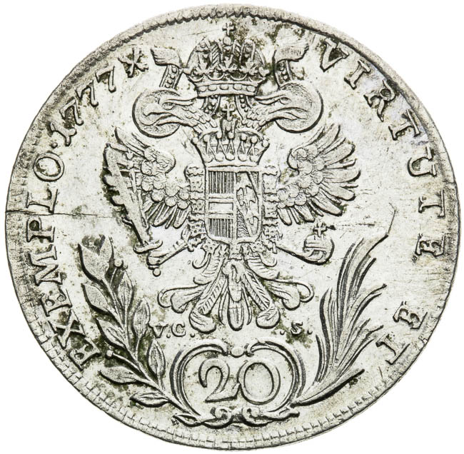 20 Grajciar 1777 - reverz