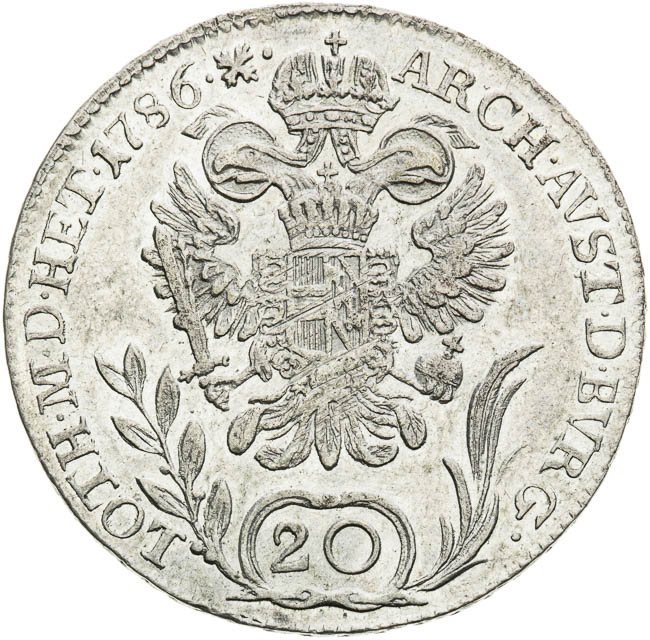 20 Grajciar 1786 - reverz