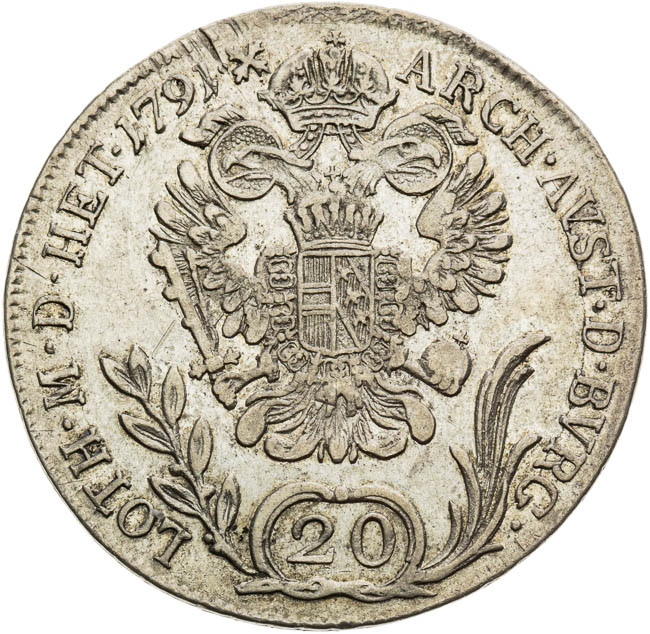 20 Kreutzer 1791 - back