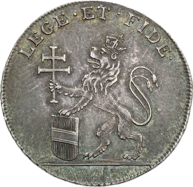 Silver token 1792 - front