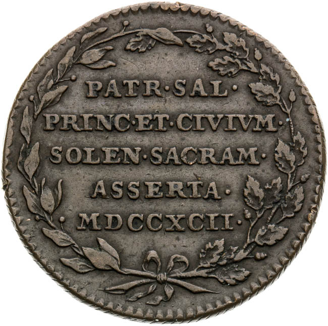 Medal 1792 - back