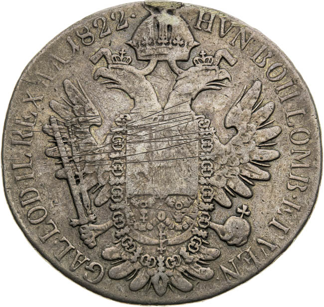 1/2 Thaler 1822 - back