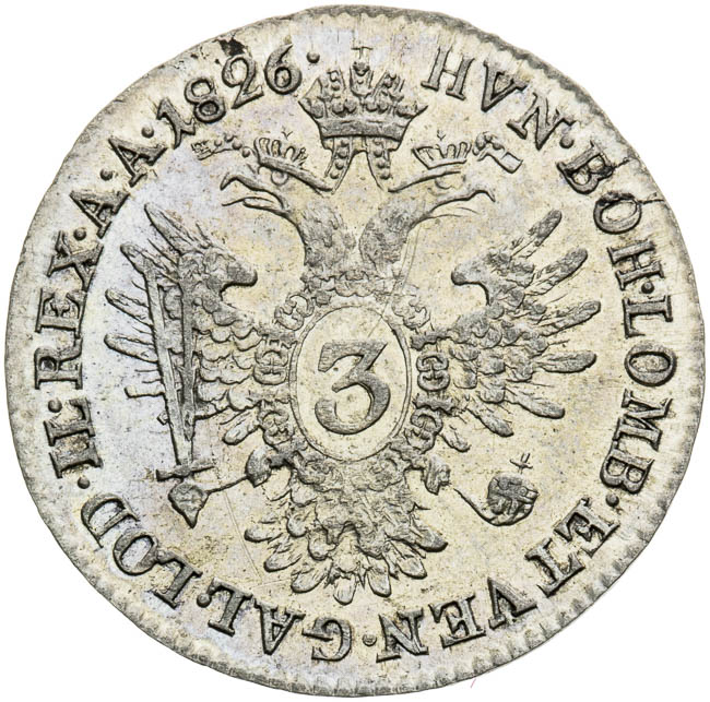 3 Kreutzer 1826 - back