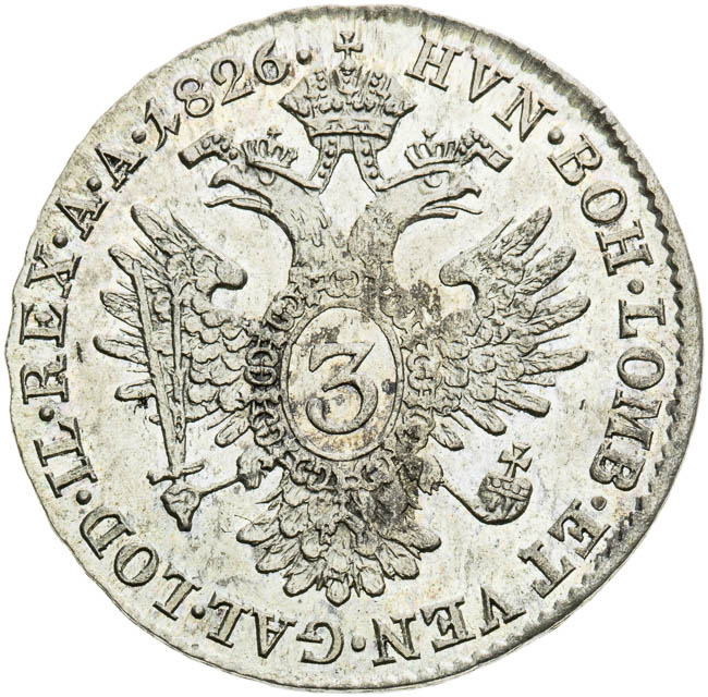 3 Kreutzer 1826 - back