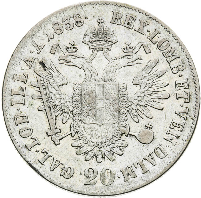 20 Kreutzer 1838 - back