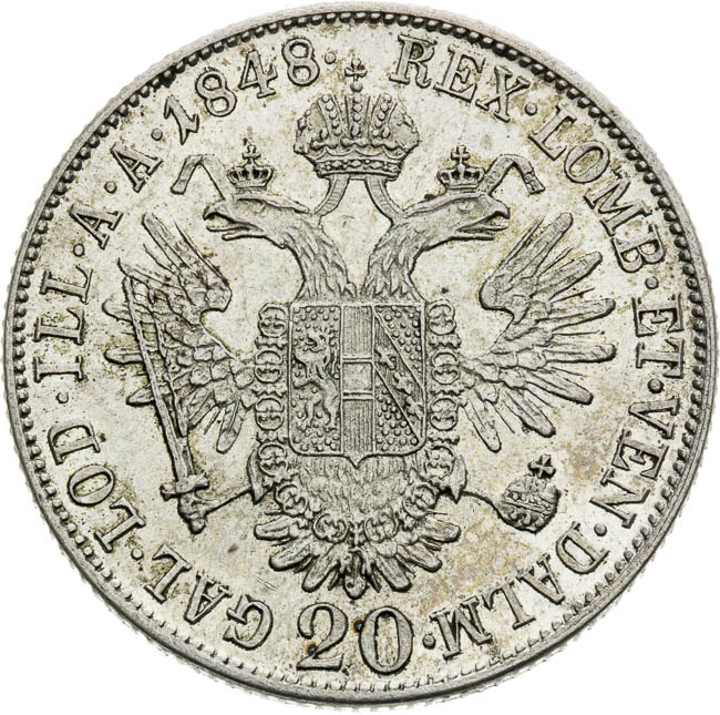 20 Kreutzer 1848 - back