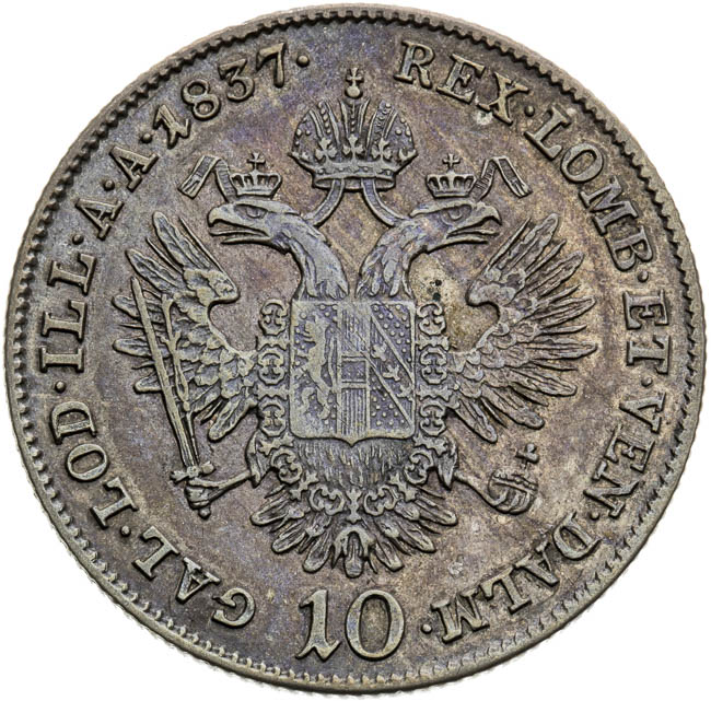 10 Kreutzer 1837 - back
