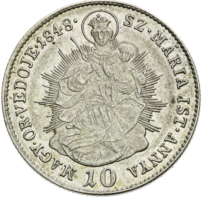10 Kreutzer 1848 - back