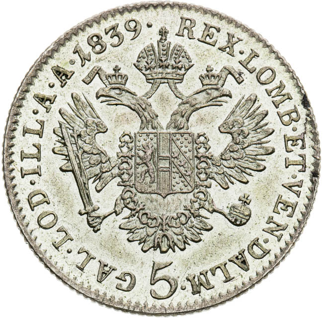 5 Kreutzer 1839 - back