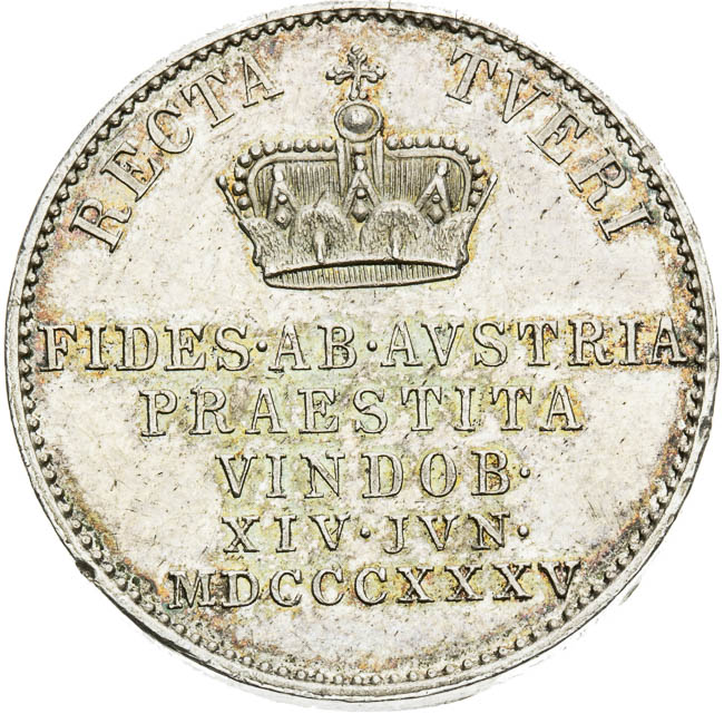 Silver Token 1835 - back