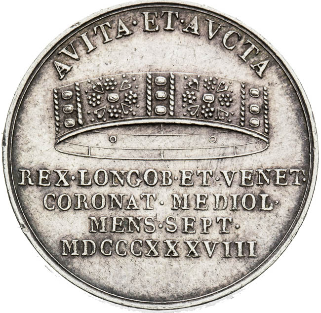 Silver token 1838 - back