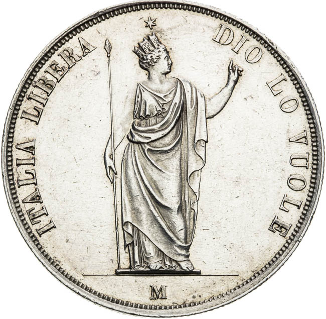 5 Lira 1848 - front