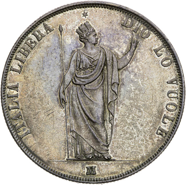 5 Lira 1848 - front