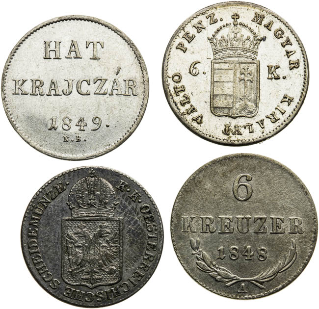 6 Kreutzer 1849 (4 pcs) - front