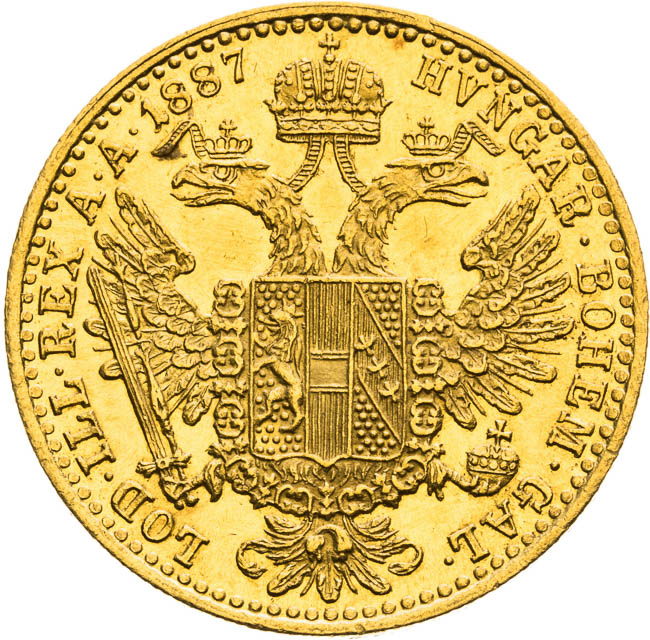 Dukát 1887 - reverz