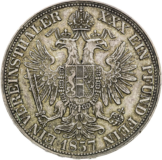 Federal thaler 1857 - back