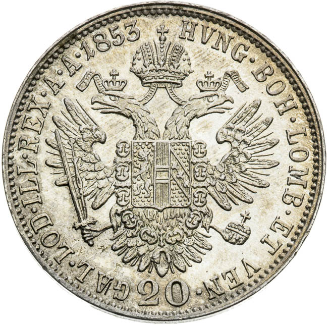 20 Kreutzer 1853 - back