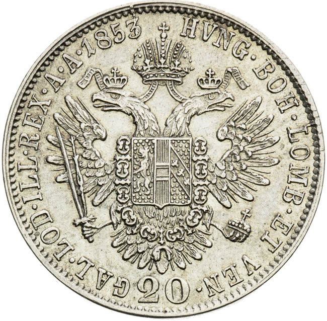 20 Kreutzer 1853 - back