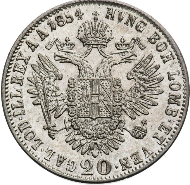 20 Kreutzer 1854 - back