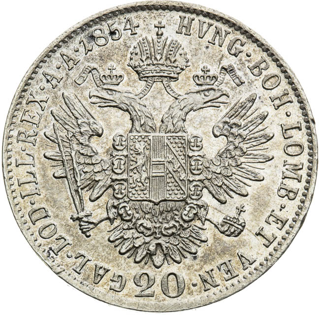 20 Kreutzer 1854 - back