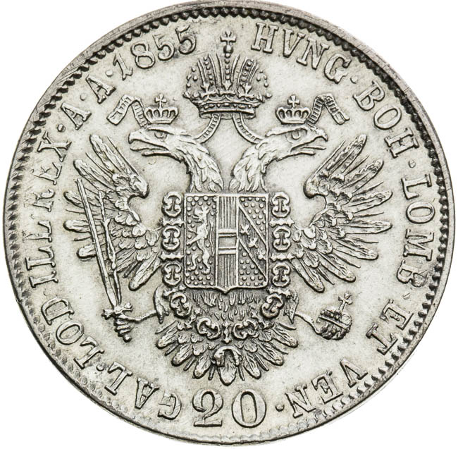 20 Kreutzer 1855 - back