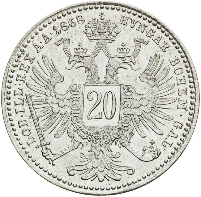20 Kreutzer 1868 - back