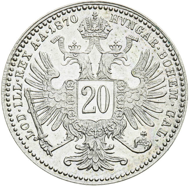 20 Kreutzer 1870 - back