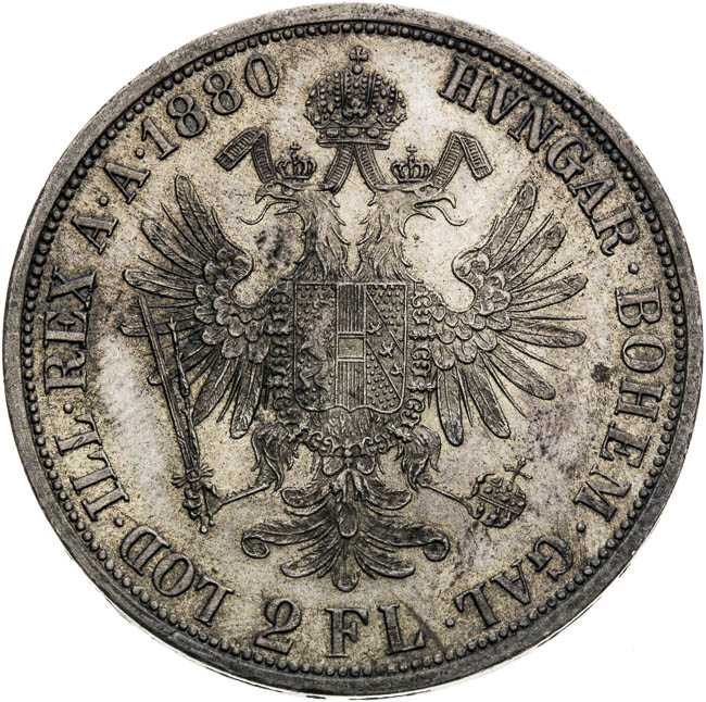 2 Gulden 1880 - back