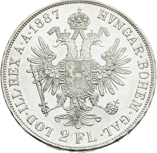 2 Gulden 1887 - back