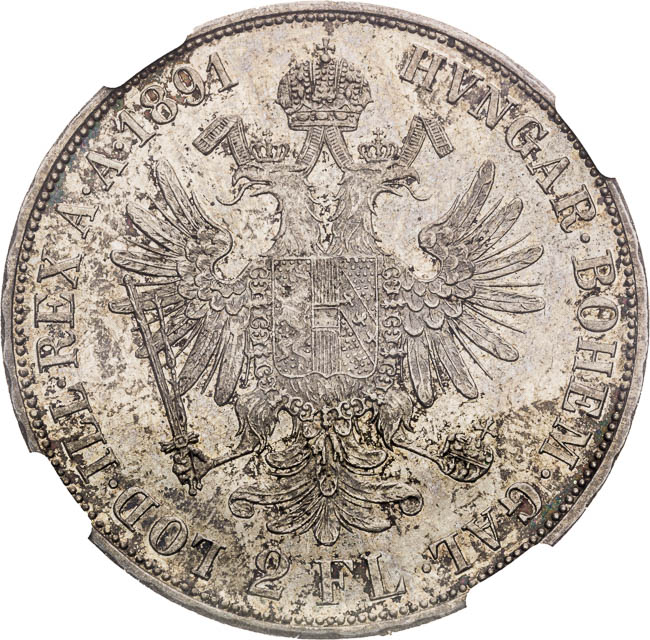 2 Gulden 1891 - back