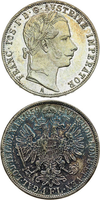 Gulden 1859 A, 1860 A (2 pcs) - front