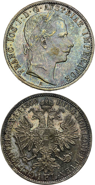 Gulden 1860 A, 1861 A (2 pcs) - front