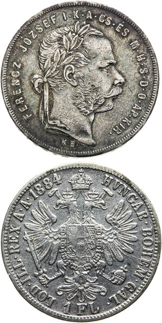Gulden 1879 KB, 1884 - front