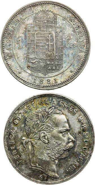 Gulden 1879, 1881 (2 pcs) - back