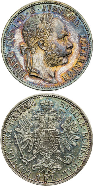 Gulden 1883, 1890 (2 pcs) - front