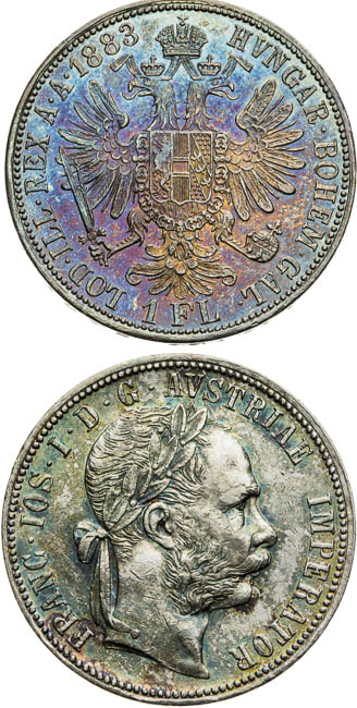 Gulden 1883, 1890 (2 pcs) - back