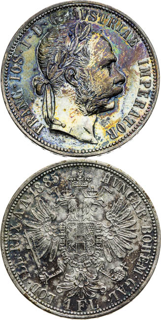 Gulden 1884, 1885 (2 pcs) - front