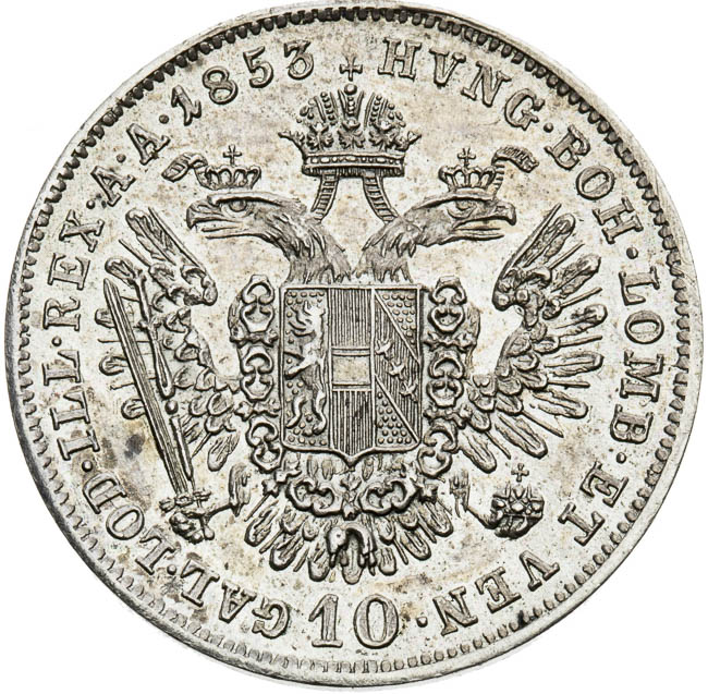 10 Kreutzer 1853 - back