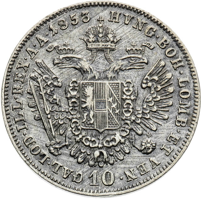 10 Kreutzer 1853 - back