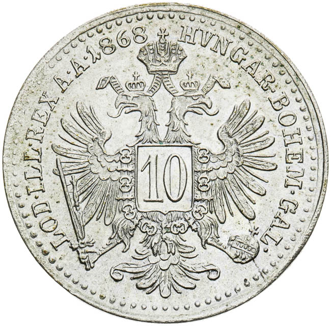 10 Kreutzer 1868 - back