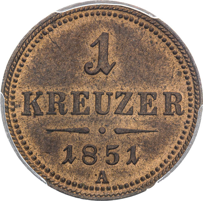 Kreutzer 1851 - back