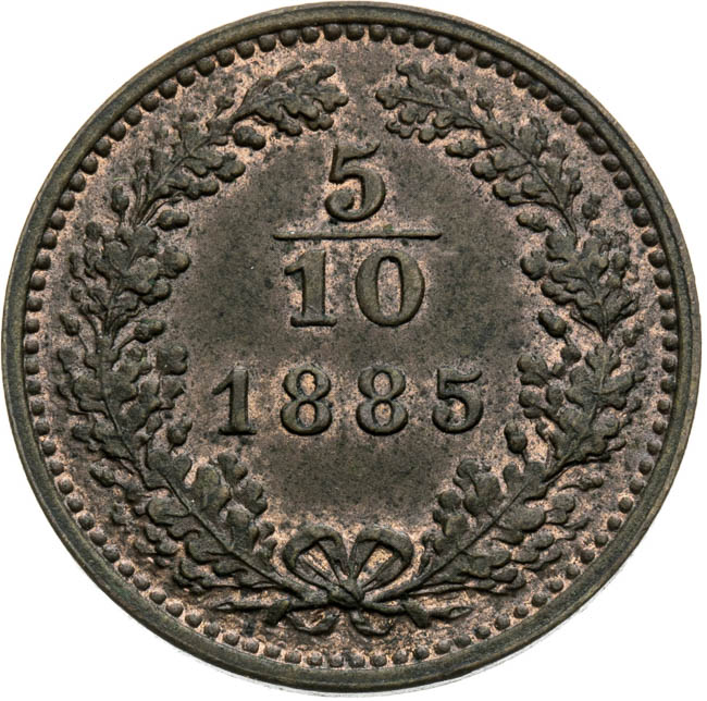 5/10 Kreutzer 1885 - back