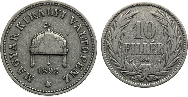10 a 20 Filler 1892 (2 pcs) - front
