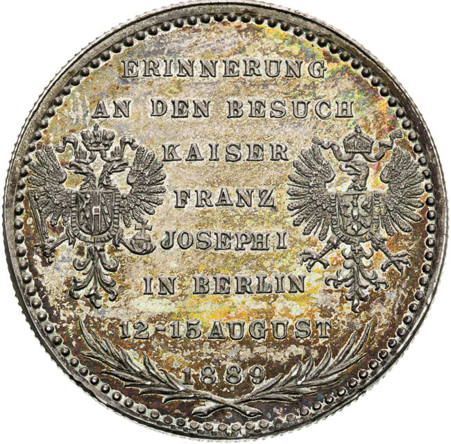 Silver medal 1889 - back