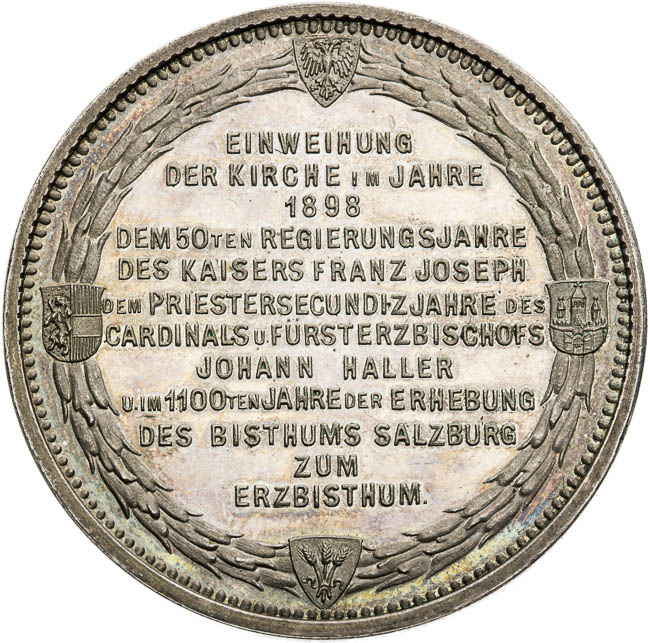 Silver medal 1898 - back