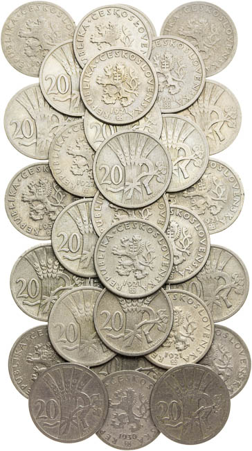 Lot of 20 Heller coins (33 pcs) - front